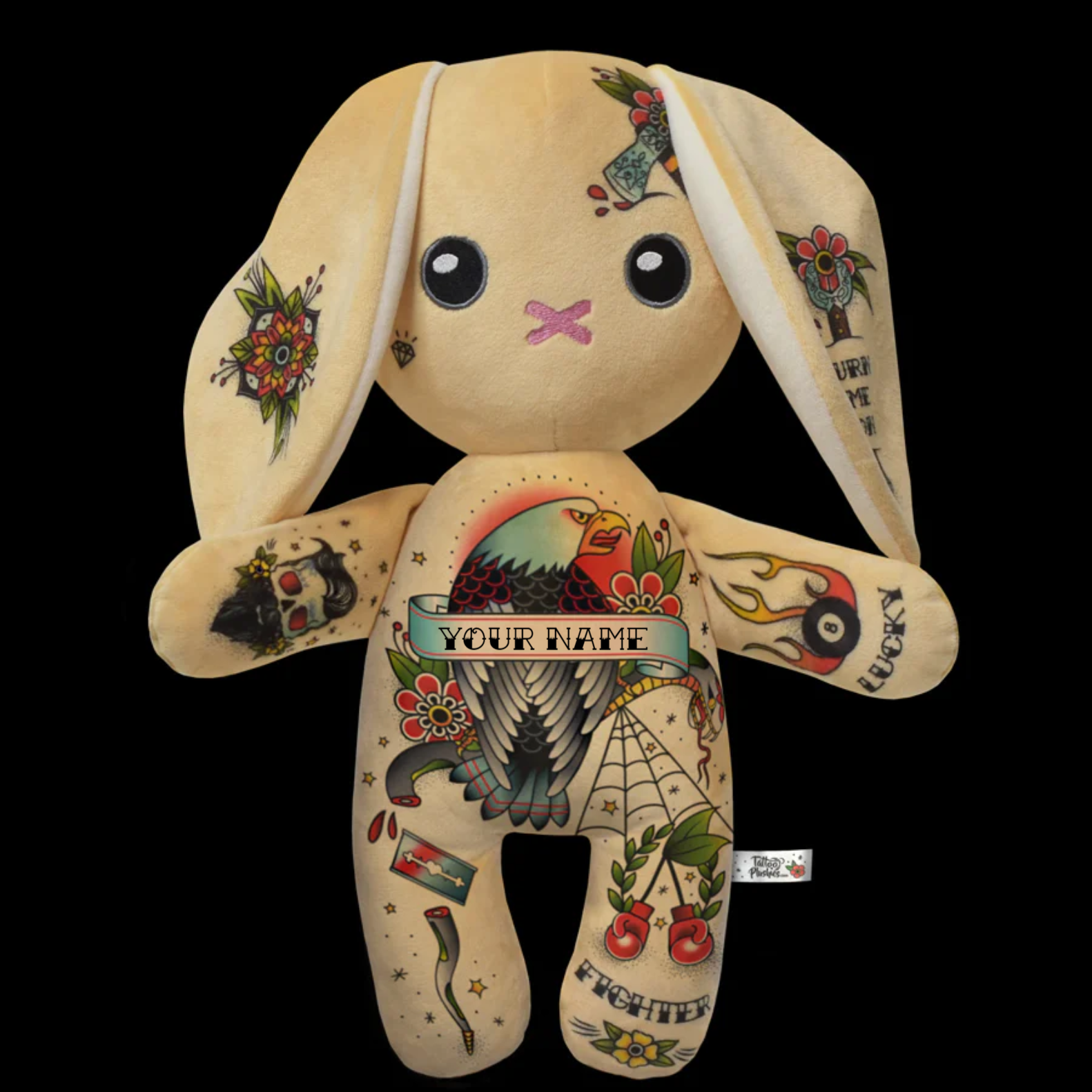 Personalized Tattoo Plushie "Biker Bunny"